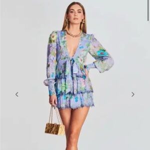 HEMANT & NANDITA Purple Ruched Tiered Dress